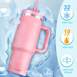 40 oz Tumbler with Handle and Straw