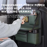 Pocket Car Organizer with Folding Table Tissue Anti Kick Pad Cup Holder