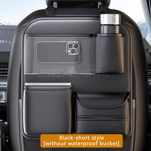 Pocket Car Organizer with Folding Table Tissue Anti Kick Pad Cup Holder