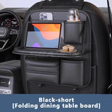 Pocket Car Organizer with Folding Table Tissue Anti Kick Pad Cup Holder